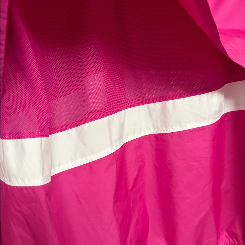 Women’s Large Nike hot pink and White Hooded Windbreaker Jacket - Picture 3 of 3